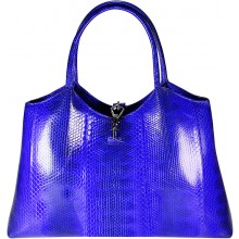 Genuine snake leather bag BSN68 Electric Blue