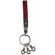 Genuine crocodile leather key chain C32 Bordeaux