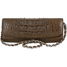 Genuine crocodile leather clutch bag CBM20T Brown
