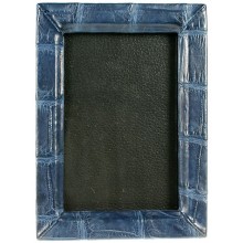 Genuine crocodile leather photo frame CFF001 Blue