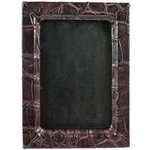 Genuine crocodile leather photo frame CFF001 Maroon