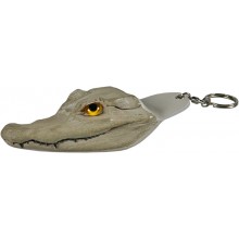 Genuine alligator head keychain CH White