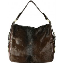 Genuine cow with hair on leather bag CHA001 Brown