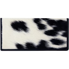 Genuine cow with hair on leather wallet CHAWAL011 Black / White