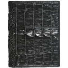 Genuine alligator leather card holder CM01T Black
