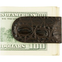 Genuine crocodile leather magnetic money clip CMCLIP01 Oak