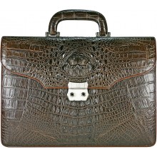 Genuine crocodile leather briefcase CRBRT1527-S Brown