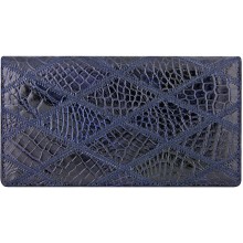 Genuine crocodile leather long wallet CRLW01 Midnight Blue