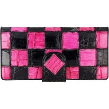 Genuine crocodile leather wallet CRLW03 Black / Pink
