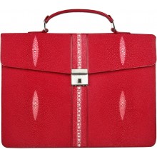 Genuine stingray leather briefcase DC08-1 Fire Red