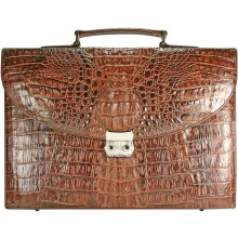 Genuine alligator leather briefcase DCM39-S Brown