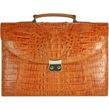 Genuine alligator leather briefcase DCM39-S Tan