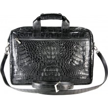 Genuine alligator leather laptop briefcase DCM58 Black