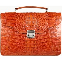 Genuine alligator leather briefcase DM1527-S Tan