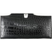 Genuine crocodile leather wallet EDGE19 Black