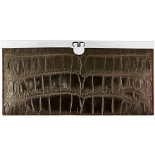 Genuine crocodile leather clutch wallet EDGE19 Oak