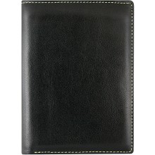 Genuine cow leather wallet FA201A-D Black / MC