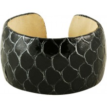 Genuine fish leather bracelet FISHBRAS36 Black