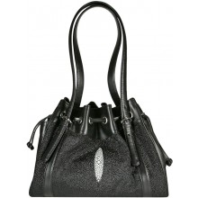 Genuine stingray leather bag FR96 Black