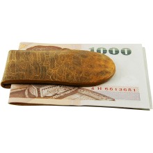Genuine frog / toad leather money clip FROGMCLIP01 Tan