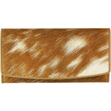 Genuine goat leather with hair on wallet GHW03 Camel