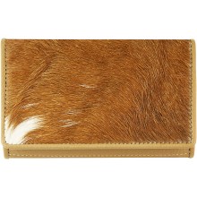 Genuine goat leather with hair on wallet GHW63 Camel