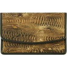 Genuine chicken / hen leather card holder HCC208 Brown