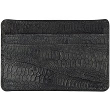 Genuine chicken / hen leather card holder HCC210 Black