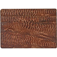 Genuine chicken / hen leather card holder HCC210 Brown