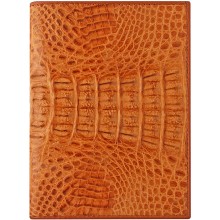 Genuine alligator leather passport wallet HKCM24 Tan