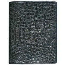 Genuine alligator leather wallet HKCM44 Black