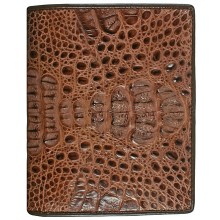 Genuine alligator leather wallet HKCM44 Brown