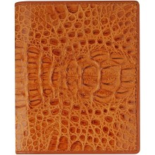 Genuine alligator leather wallet HKCM62B Tan