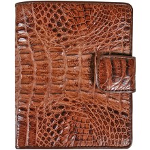 Genuine alligator leather wallet HKCM7-T23 Brown