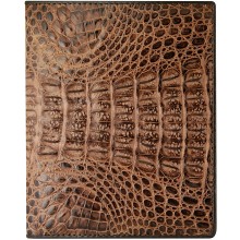 Genuine alligator leather wallet HKCM7T04 Brown