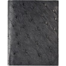 Genuine ostrich leather exclusive wallet HKOS99 Black