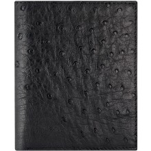 Genuine ostrich leather wallet HKOSC13 Black