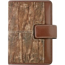 Genuine chicken leather organizer case HORG1 Dark Brown
