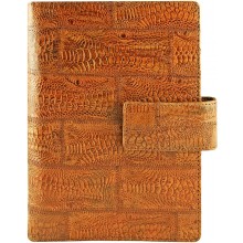Genuine chicken leather organizer case HORG808 Brown