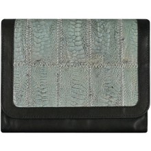 Genuine calf / chicken / hen leather wallet HWAL005 Grey