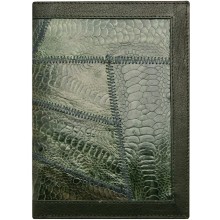 Genuine chicken /  hen leather wallet HWAL218 Greenish Blue