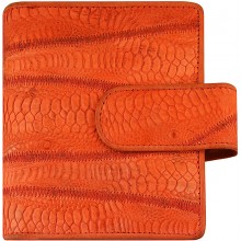 Genuine chicken / hen leather wallet HWAL329 Fire Red