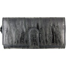 Genuine chicken / hen leather wallet HWAL350 Black
