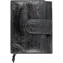 Genuine chicken / hen leather wallet HWAL351 Black