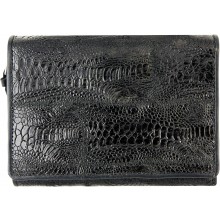 Genuine chicken / hen leather wallet HWAL387 Black