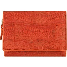 Genuine chicken / hen leather wallet HWAL387 Red