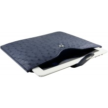 Genuine ostrich leather iPad 2 / iPad 3 sleeve IPAD2-3-SL01OS Midnight Blue