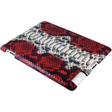 Genuine python leather iPad 2 case IPAD2-PT11 Red / Natural
