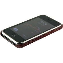 Genuine stingray leather iPhone case IPHONE-CP01 Burgundy