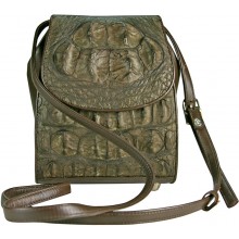 Genuine alligator leather bag ISALB139 Dark Brown